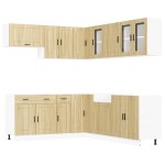 vidaXL Set dulap de bucătărie din 11 piese „Porto” lemn stejar Sonoma vidaXL Set dulap de bucătărie din 11 piese „Porto” lemn stejar Sonoma