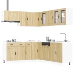 vidaXL Set dulap de bucătărie din 11 piese „Porto” lemn stejar Sonoma vidaXL Set dulap de bucătărie din 11 piese „Porto” lemn stejar Sonoma