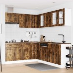 vidaXL Set dulap de bucătărie din 11 piese „Porto” stejar afumat Lemn