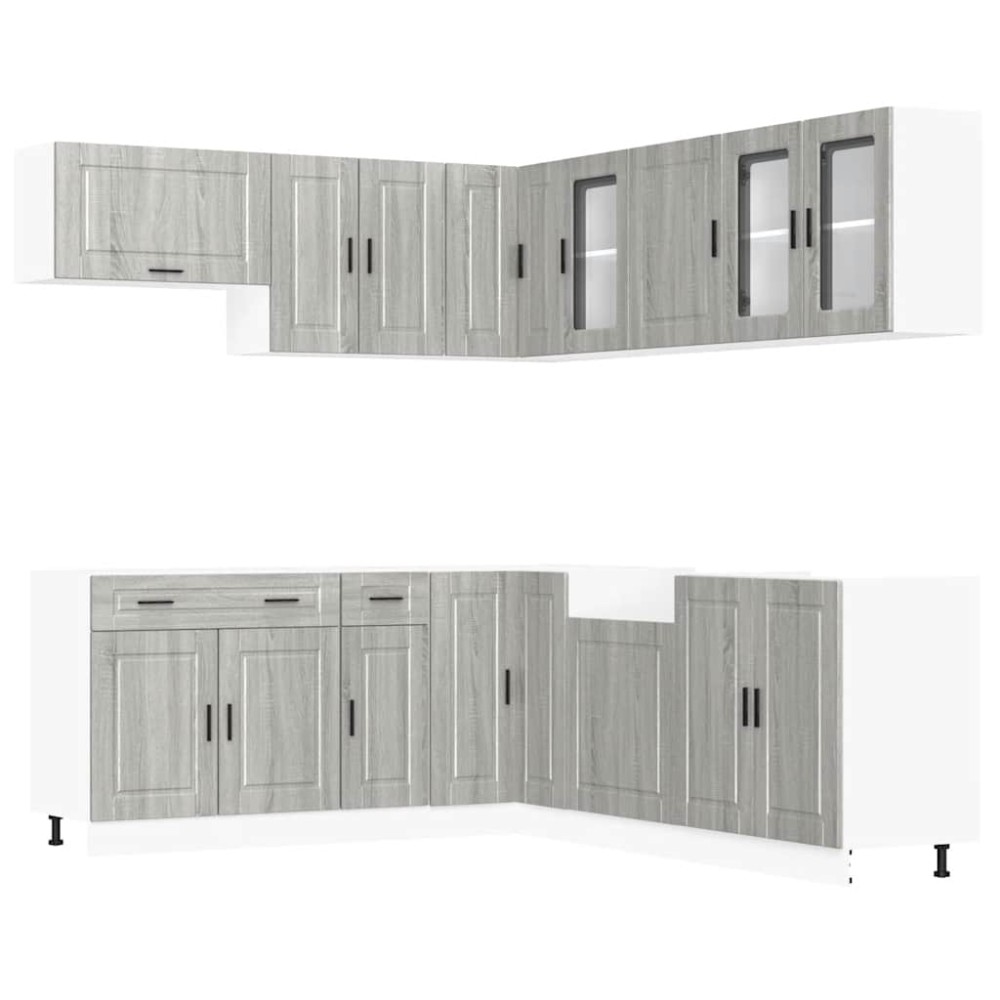 vidaXL Set de dulapuri de bucătărie 11 piese „Porto” lemn Sonoma gri