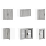 vidaXL Set de dulapuri de bucătărie 11 piese „Porto” lemn Sonoma gri