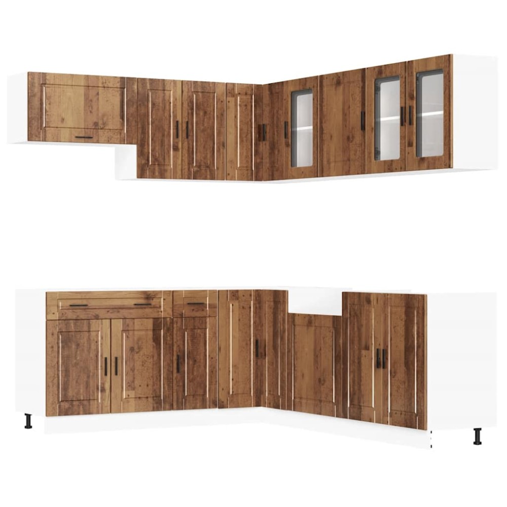 vidaXL Set de dulapuri de bucătărie 11 piese „Porto” Lemn vechi lemn