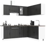 vidaXL Set dulap de bucătărie 11 piese „Kalmar” lemn negru prelucrat vidaXL Set dulap de bucătărie 11 piese „Kalmar” lemn negru prelucrat