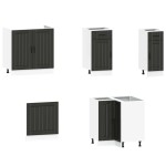vidaXL Set dulap de bucătărie 11 piese „Kalmar” lemn negru prelucrat vidaXL Set dulap de bucătărie 11 piese „Kalmar” lemn negru prelucrat