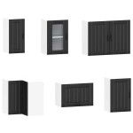 vidaXL Set dulap de bucătărie 11 piese „Kalmar” lemn negru prelucrat vidaXL Set dulap de bucătărie 11 piese „Kalmar” lemn negru prelucrat