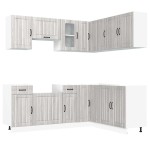 vidaXL Set de dulapuri de bucătărie 11 piese „Kalmar” lemn Sonoma gri