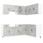 vidaXL Set dulapuri de bucătărie 11 piese „Lucca” gri beton Lemn vidaXL Set dulapuri de bucătărie 11 piese „Lucca” gri beton Lemn
