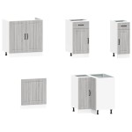 vidaXL Set de dulapuri de bucătărie 11 piese „Lucca” lemn Sonoma gri