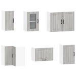 vidaXL Set de dulapuri de bucătărie 11 piese „Lucca” lemn Sonoma gri