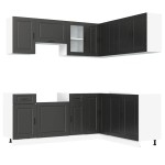 vidaXL Set dulap de bucătărie 11 piese „Porto” lemn negru prelucrat vidaXL Set dulap de bucătărie 11 piese „Porto” lemn negru prelucrat