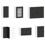 vidaXL Set dulap de bucătărie 11 piese „Porto” lemn negru prelucrat vidaXL Set dulap de bucătărie 11 piese „Porto” lemn negru prelucrat