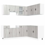 vidaXL Set de dulapuri de bucătărie 11 piese „Porto” lemn Sonoma gri vidaXL Set de dulapuri de bucătărie 11 piese „Porto” lemn Sonoma gri