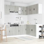 vidaXL Set de dulapuri de bucătărie 11 piese „Porto” lemn Sonoma gri vidaXL Set de dulapuri de bucătărie 11 piese „Porto” lemn Sonoma gri