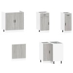 vidaXL Set de dulapuri de bucătărie 11 piese „Porto” lemn Sonoma gri vidaXL Set de dulapuri de bucătărie 11 piese „Porto” lemn Sonoma gri