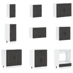 vidaXL Set dulap de bucătărie 14 piese „Kalmar” lemn negru prelucrat vidaXL Set dulap de bucătărie 14 piese „Kalmar” lemn negru prelucrat