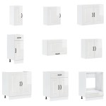 vidaXL Set dulap de bucătărie 14 piese „Kalmar” alb lucios Lemn vidaXL Set dulap de bucătărie 14 piese „Kalmar” alb lucios Lemn