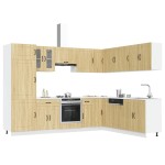 vidaXL Set dulap de bucătărie din 14 piese „Kalmar” lemn stejar Sonoma vidaXL Set dulap de bucătărie din 14 piese „Kalmar” lemn stejar Sonoma