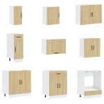 vidaXL Set dulap de bucătărie din 14 piese „Kalmar” lemn stejar Sonoma vidaXL Set dulap de bucătărie din 14 piese „Kalmar” lemn stejar Sonoma