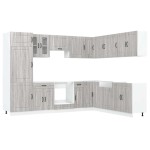 vidaXL Set de dulapuri de bucătărie 14 piese „Kalmar” lemn Sonoma gri