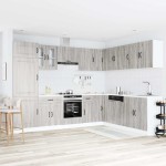 vidaXL Set de dulapuri de bucătărie 14 piese „Kalmar” lemn Sonoma gri