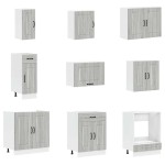 vidaXL Set de dulapuri de bucătărie 14 piese „Kalmar” lemn Sonoma gri