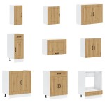vidaXL Set dulap de bucătărie 14 piese „Kalmar” stejar artizanal lemn vidaXL Set dulap de bucătărie 14 piese „Kalmar” stejar artizanal lemn