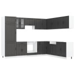 vidaXL Set dulap de bucătărie 14 piese „Lucca” lemn negru prelucrat vidaXL Set dulap de bucătărie 14 piese „Lucca” lemn negru prelucrat