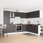 vidaXL Set dulap de bucătărie 14 piese „Lucca” lemn negru prelucrat vidaXL Set dulap de bucătărie 14 piese „Lucca” lemn negru prelucrat