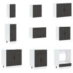 vidaXL Set dulap de bucătărie 14 piese „Lucca” lemn negru prelucrat vidaXL Set dulap de bucătărie 14 piese „Lucca” lemn negru prelucrat