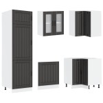 vidaXL Set dulap de bucătărie 14 piese „Lucca” lemn negru prelucrat vidaXL Set dulap de bucătărie 14 piese „Lucca” lemn negru prelucrat