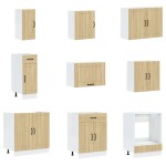 vidaXL Set dulap de bucătărie din 14 piese „Lucca” lemn stejar Sonoma