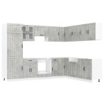 vidaXL Set dulapuri de bucătărie 14 piese „Lucca” gri beton Lemn vidaXL Set dulapuri de bucătărie 14 piese „Lucca” gri beton Lemn