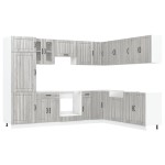 vidaXL Set de dulapuri de bucătărie 14 piese „Lucca” lemn Sonoma gri