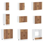 vidaXL Set de dulapuri de bucătărie 14 piese „Lucca” Lemn vechi lemn