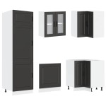 vidaXL Set dulap de bucătărie 14 piese „Porto” lemn negru prelucrat vidaXL Set dulap de bucătărie 14 piese „Porto” lemn negru prelucrat