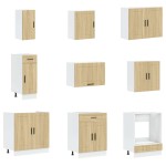 vidaXL Set dulap de bucătărie din 14 piese „Porto” lemn stejar Sonoma vidaXL Set dulap de bucătărie din 14 piese „Porto” lemn stejar Sonoma