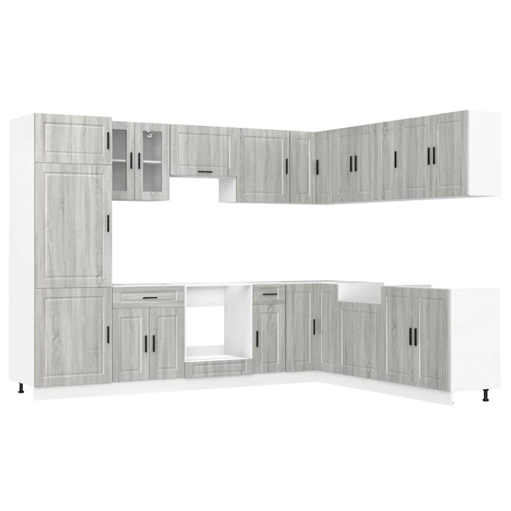vidaXL Set de dulapuri de bucătărie 14 piese „Porto” lemn Sonoma gri
