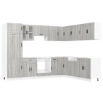 vidaXL Set de dulapuri de bucătărie 14 piese „Porto” lemn Sonoma gri