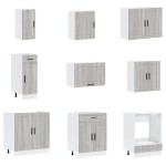 vidaXL Set de dulapuri de bucătărie 14 piese „Porto” lemn Sonoma gri