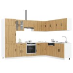vidaXL Set dulap de bucătărie 14 piese „Porto” stejar artizanal lemn vidaXL Set dulap de bucătărie 14 piese „Porto” stejar artizanal lemn