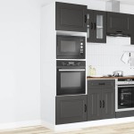 vidaXL Dulapuri pentru cuptor 2 buc Kalmar negru lemn prelucrat