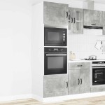 vidaXL Dulapuri pentru cuptor 2 buc Kalmar Beton Gri Lemn prelucrat
