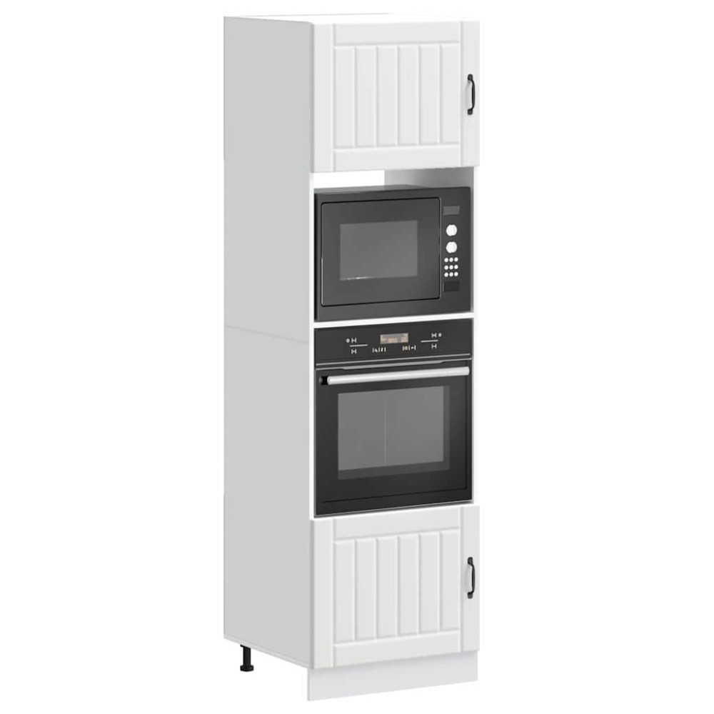 vidaXL Dulapuri pentru cuptor 2 buc Lucca alb lemn prelucrat