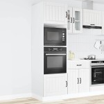 vidaXL Dulapuri pentru cuptor 2 buc Lucca alb lemn prelucrat vidaXL Dulapuri pentru cuptor 2 buc Lucca alb lemn prelucrat