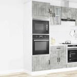 vidaXL Dulapuri pentru cuptor 2 buc Lucca Beton Gri lemn prelucrat