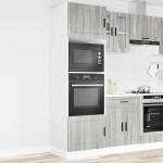 vidaXL Dulapuri cuptor 2 buc Porto Gri Sonoma Lemn prelucrat