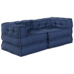 vidaXL Poufuri Modulare 2 pcs - Țesătură Indigo vidaXL Poufuri Modulare 2 pcs - Țesătură Indigo