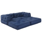 vidaXL Poufuri Modulare 2 pcs - Țesătură Indigo vidaXL Poufuri Modulare 2 pcs - Țesătură Indigo
