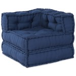 vidaXL Pouffe Modulare de 3 Piese, Material Indigo vidaXL Pouffe Modulare de 3 Piese, Material Indigo