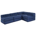 vidaXL Poufuri modulare - Set de 4, din material indigo vidaXL Poufuri modulare - Set de 4, din material indigo